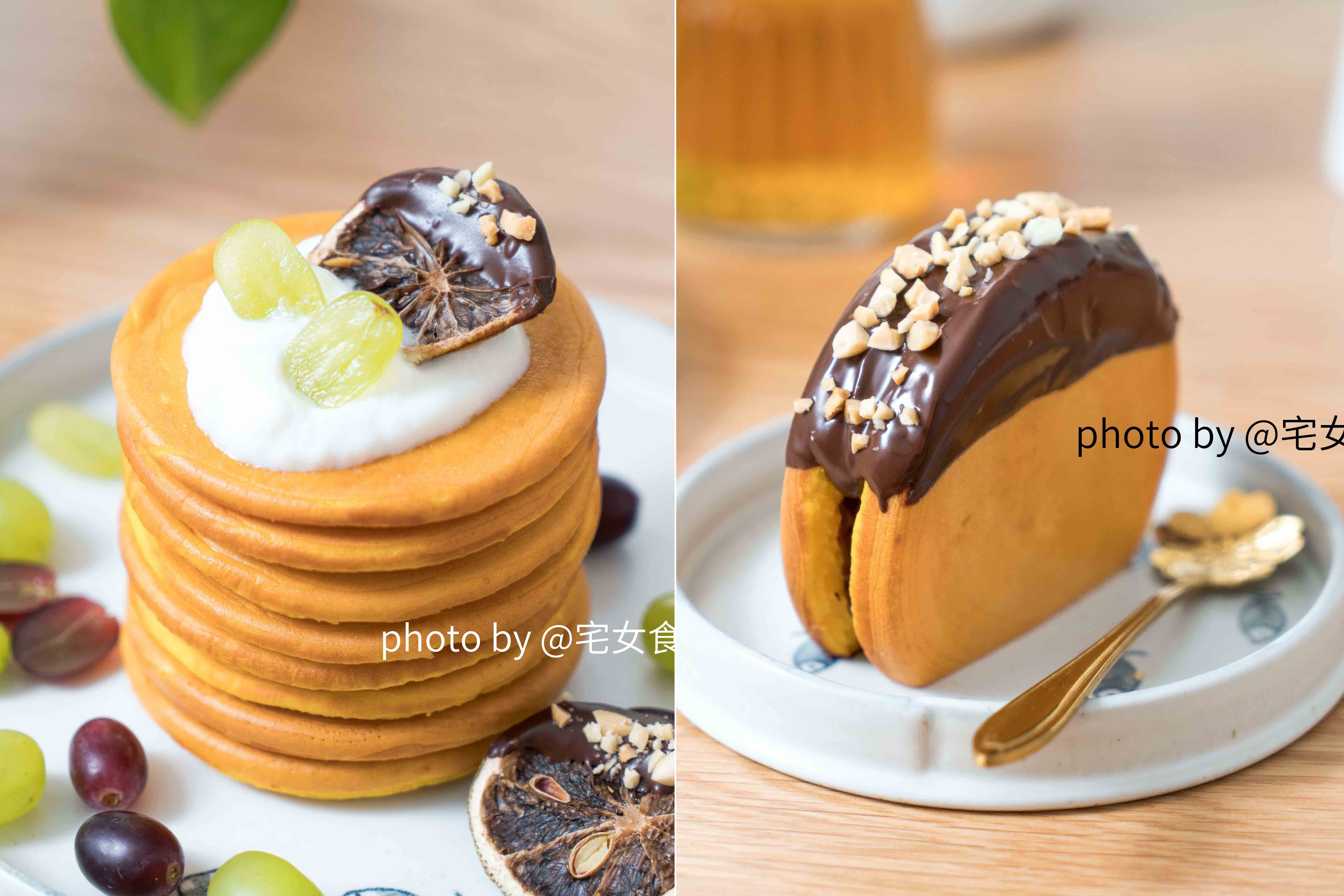 南瓜松饼（两种吃法）的做法