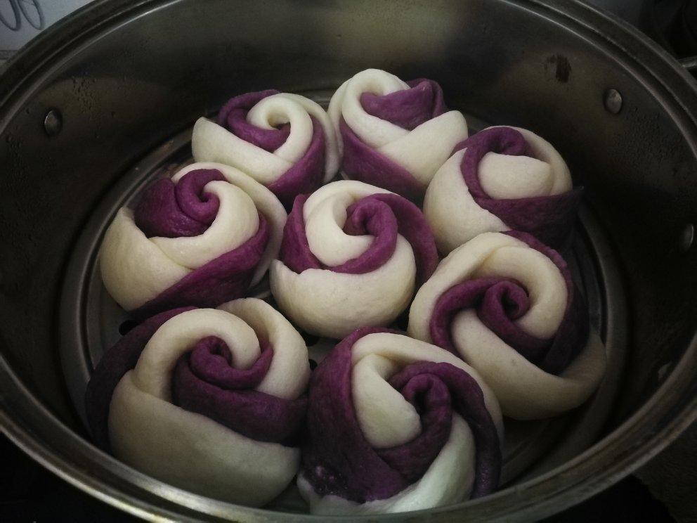 紫薯玫瑰花馒头
