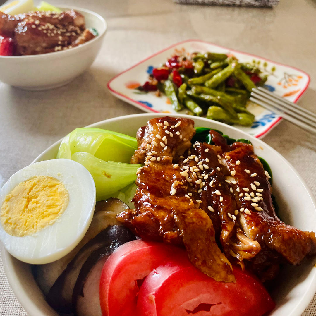 不放一滴油的照烧鸡腿饭