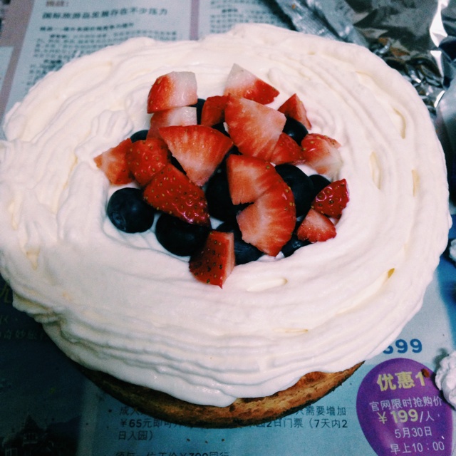【蓝莓芝士蛋糕/Baked Cheesecake with Blueberries】