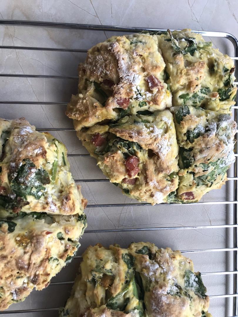 菠菜南瓜奶酪丹波面包丨健康·烘焙