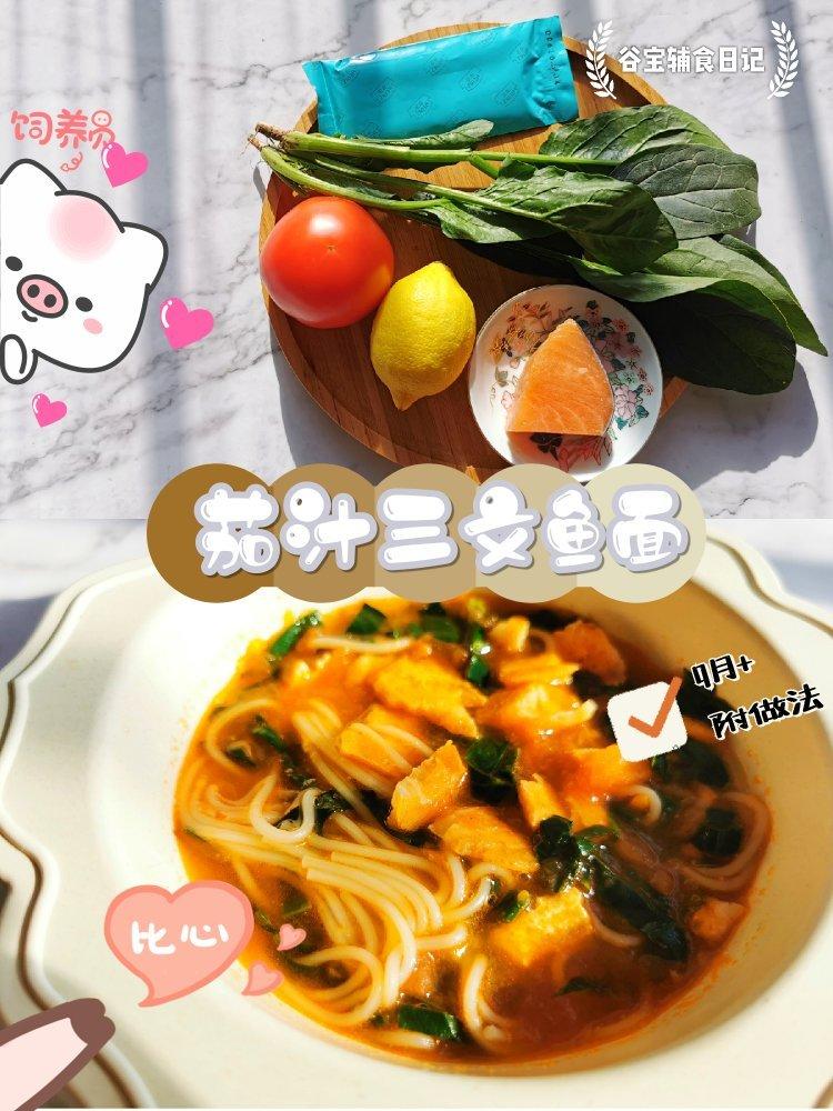 9M+宝宝辅食面｜茄汁三文鱼面