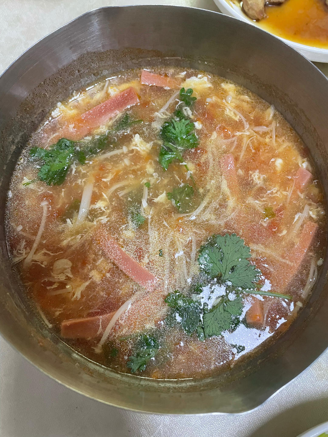 西红柿金针菇汤，超级鲜