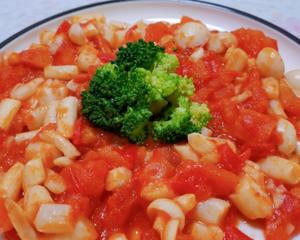宝宝辅食:茄汁海鲜菇的做法 步骤5