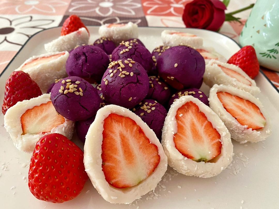 减脂快手高颜值甜点——山药草莓