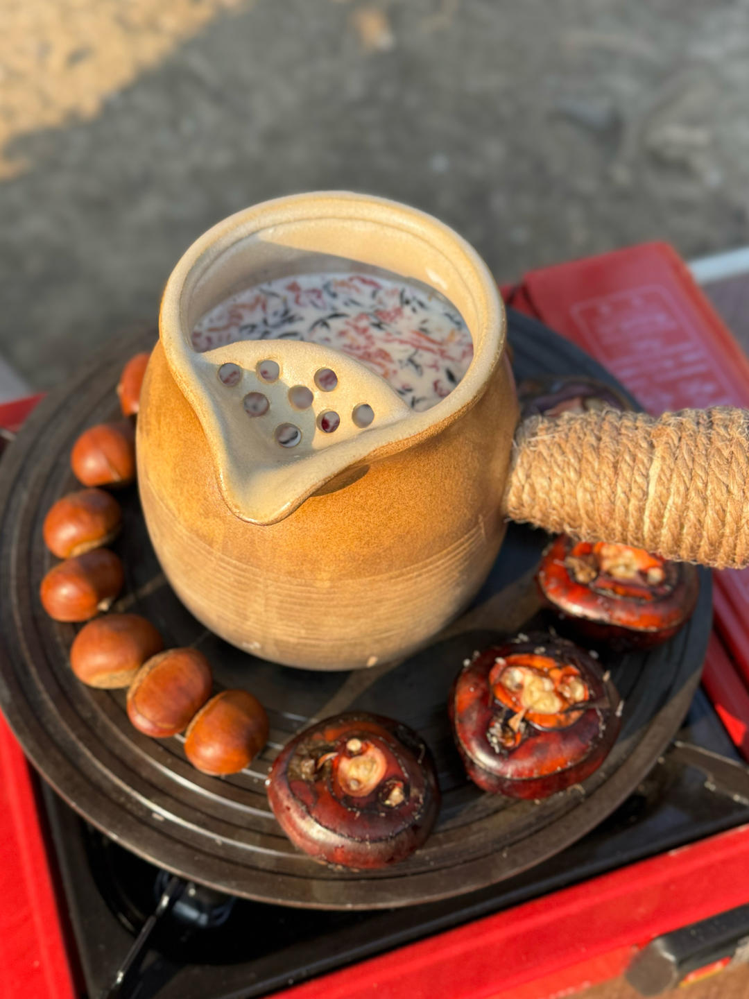 【冬日热饮】烤玫瑰红茶奶茶露营必备0添加围炉煮茶