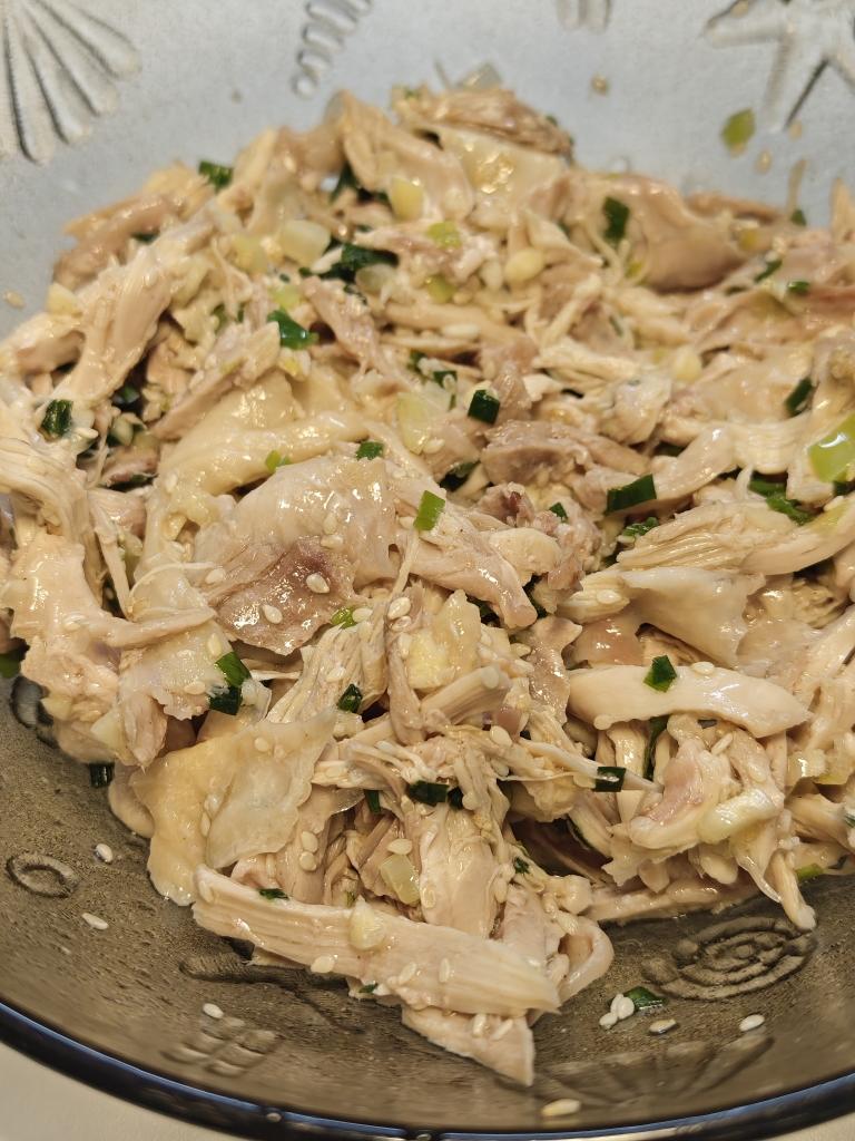 葱蒜盐焗手撕鸡