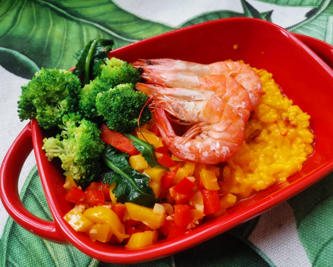 【层次感养生】#主食#藏红花腊味虾烩饭的做法