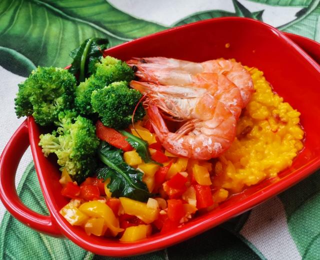 【层次感养生】#主食#藏红花腊味虾烩饭的做法