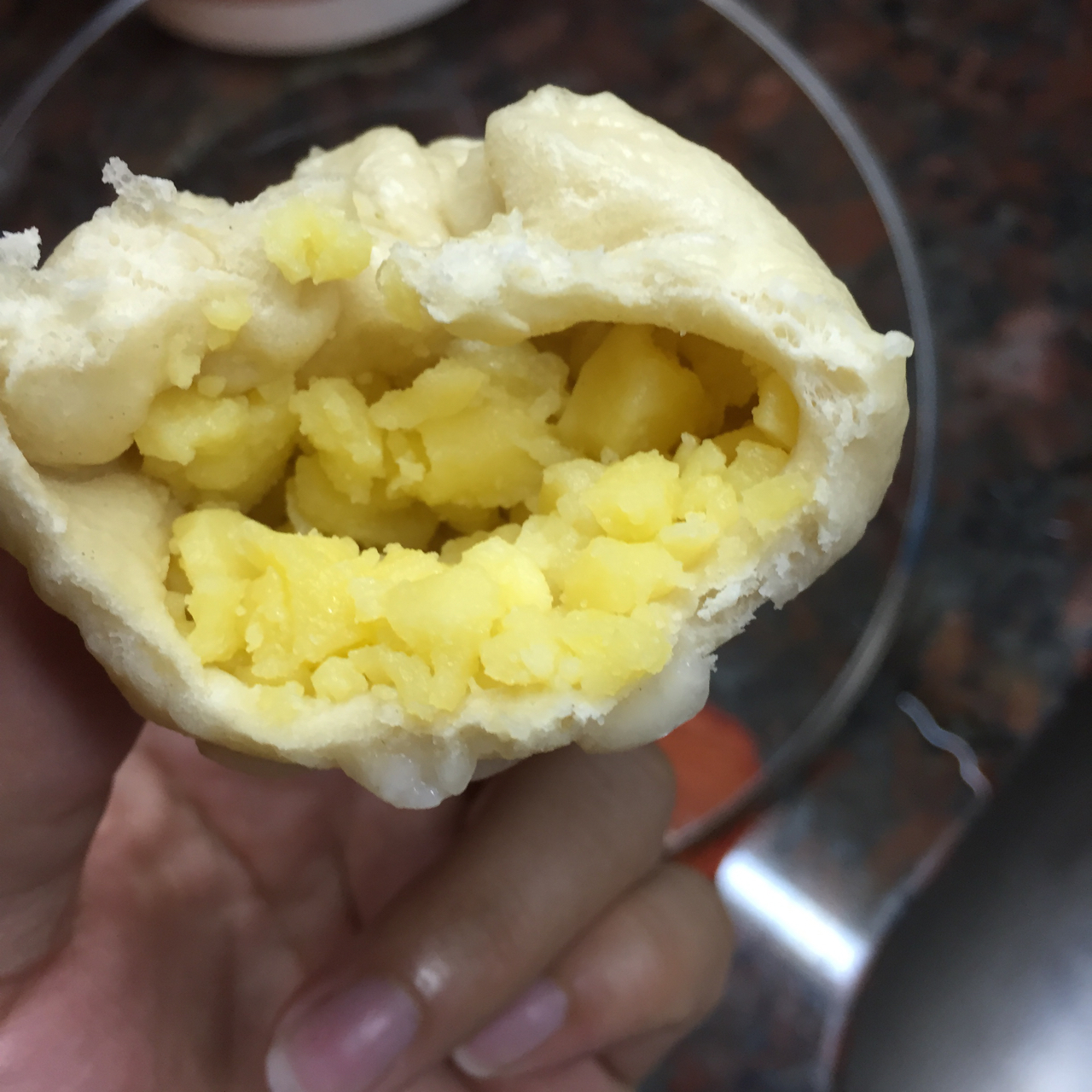 自制无油奶黄包