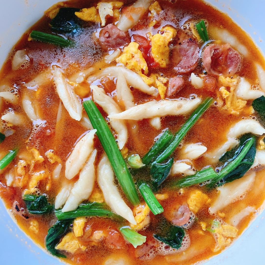 甜蜜的厨娘做的连着3天儿子都点名要吃的晚餐剪刀面