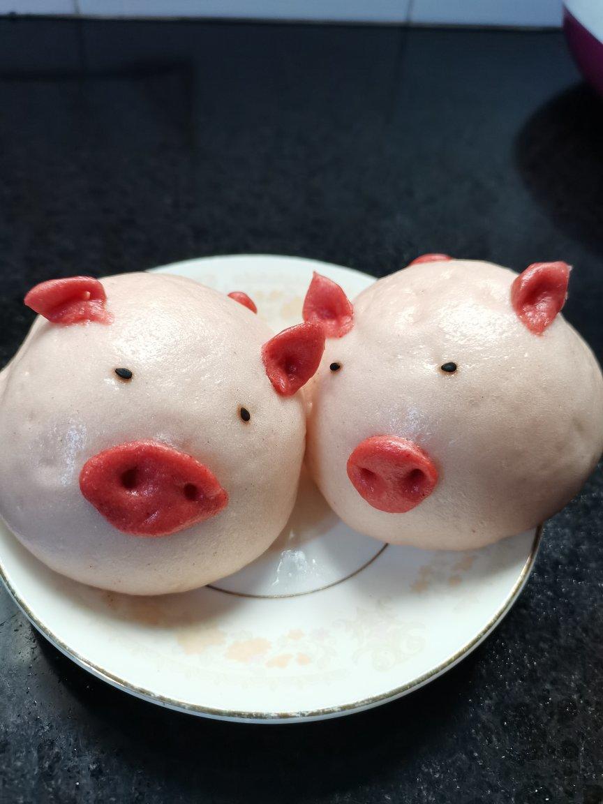 卡通馒头，小猪豆沙包，花样馒头