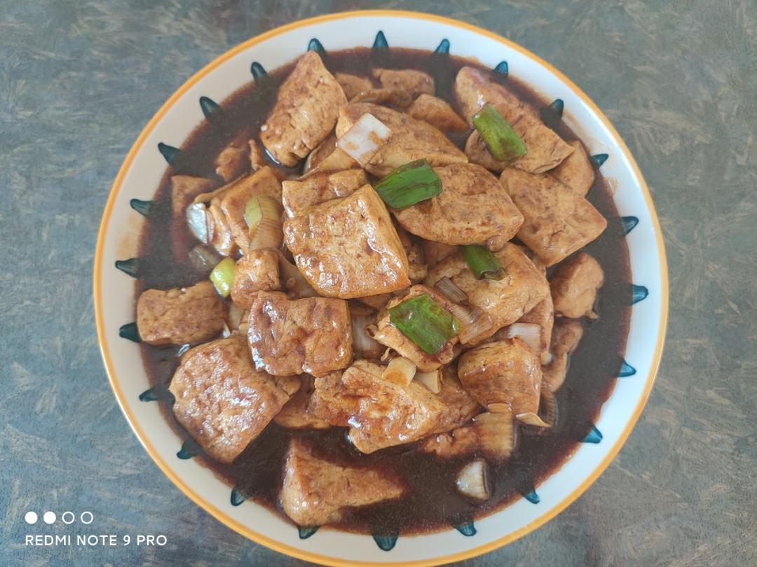 葱烧豆腐