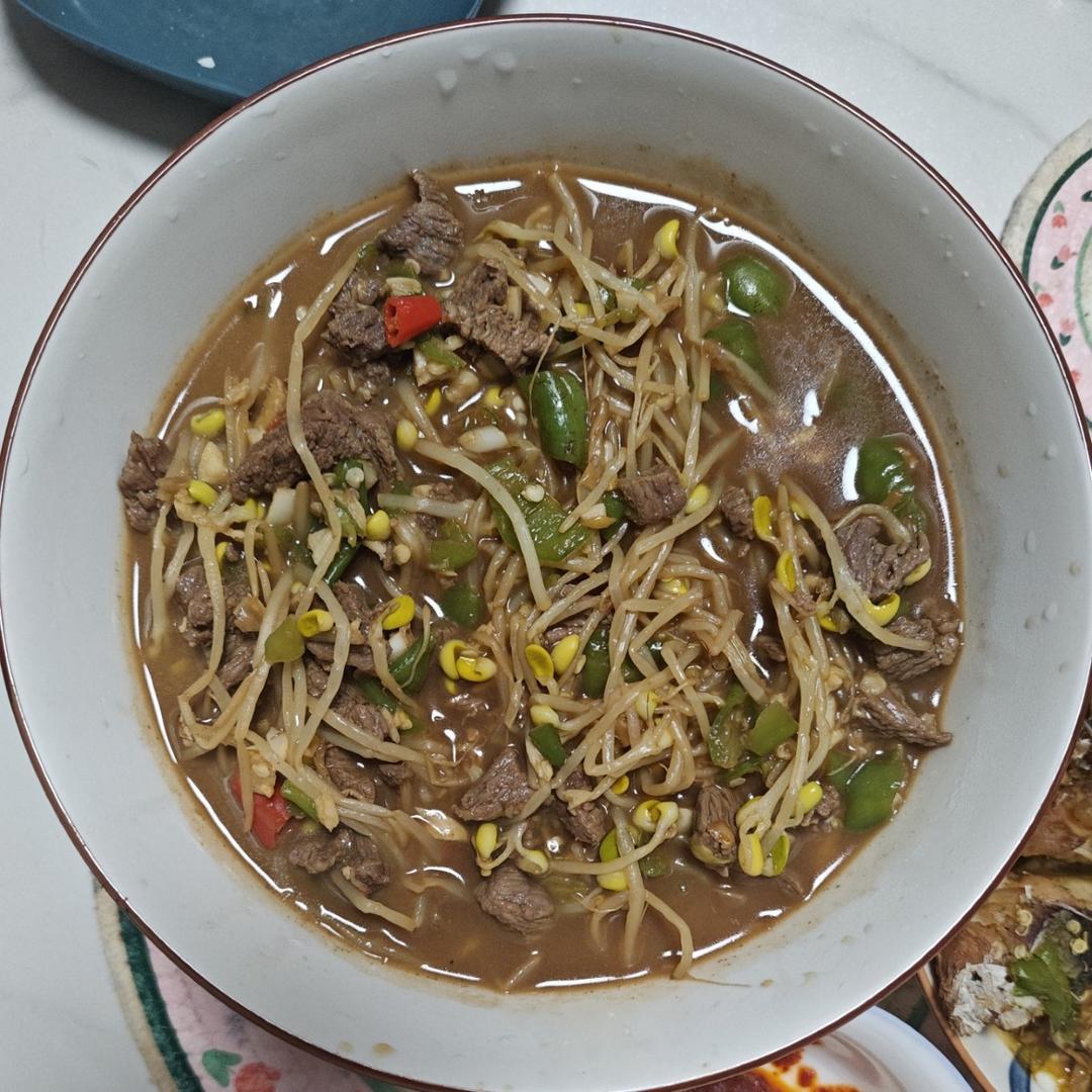 豆芽烧牛肉