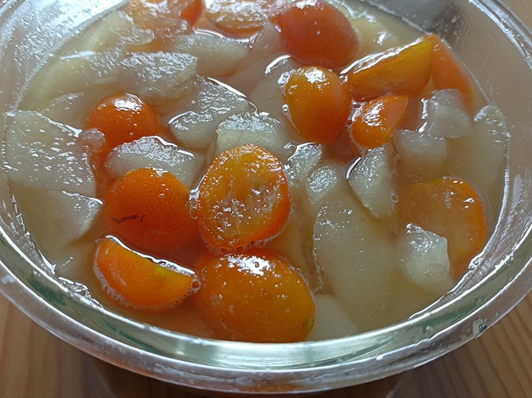 冬季十道素~甜品~金桔炖雪梨（微波炉版）的做法 步骤12