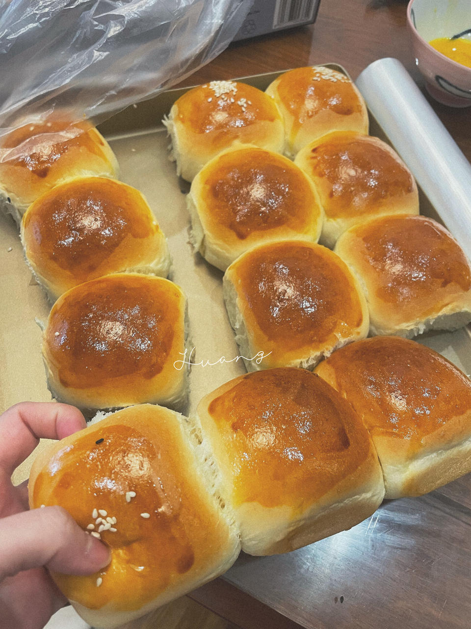 🥛超简单快手，柔软拉丝，一次发酵，牛奶小餐包