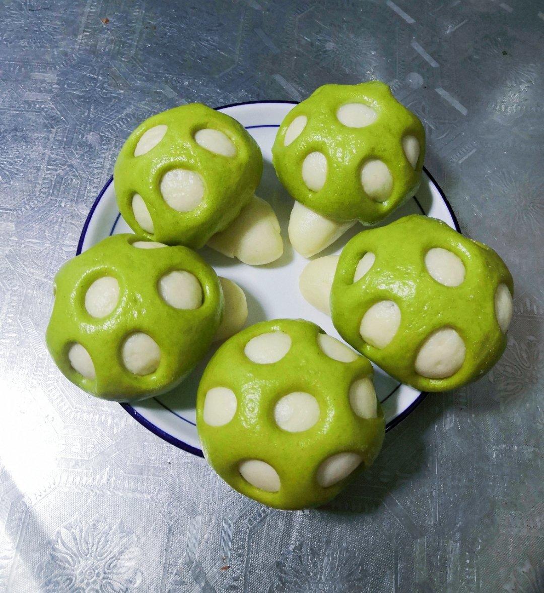 菠菜汁心形馒头 花卷（一次性发酵超治愈）