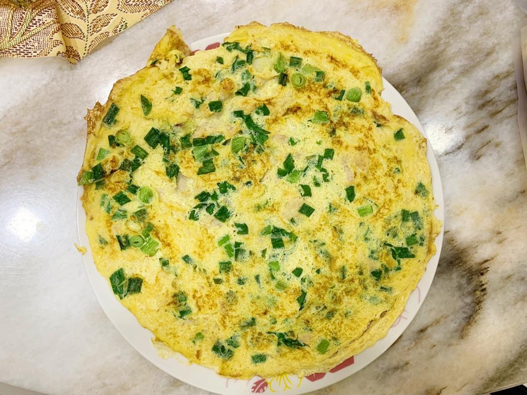 肉碎葱花煎蛋饼