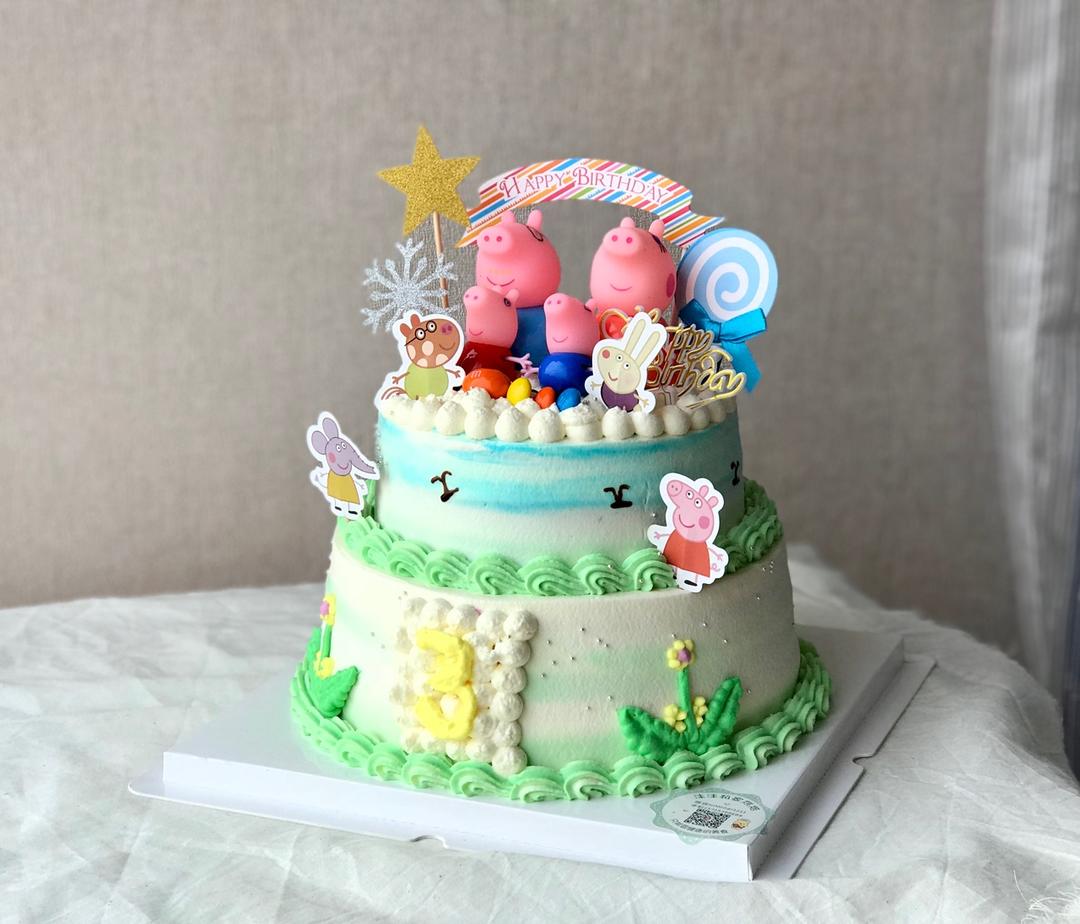 小猪佩奇场景蛋糕