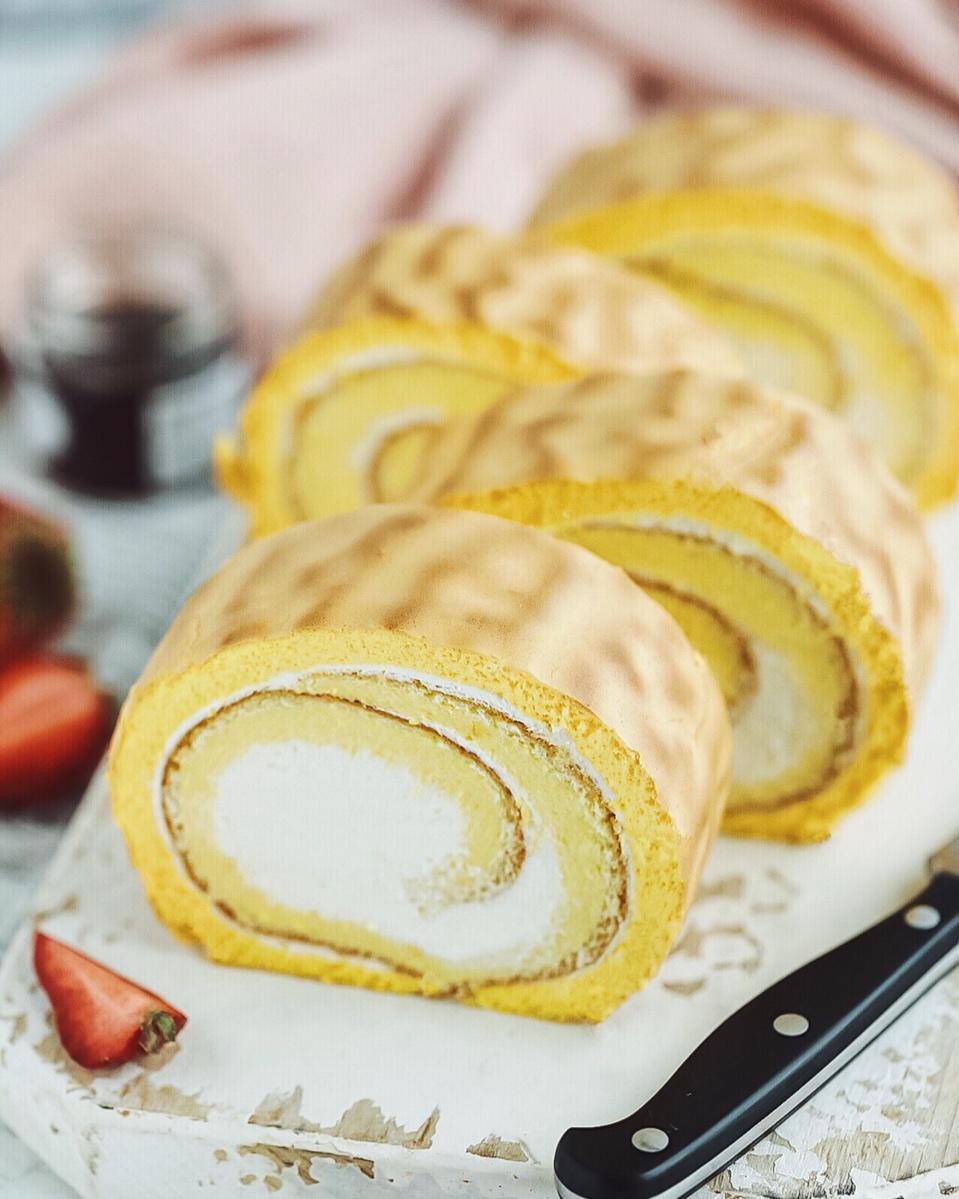 不甜不腻的虎皮蛋糕卷