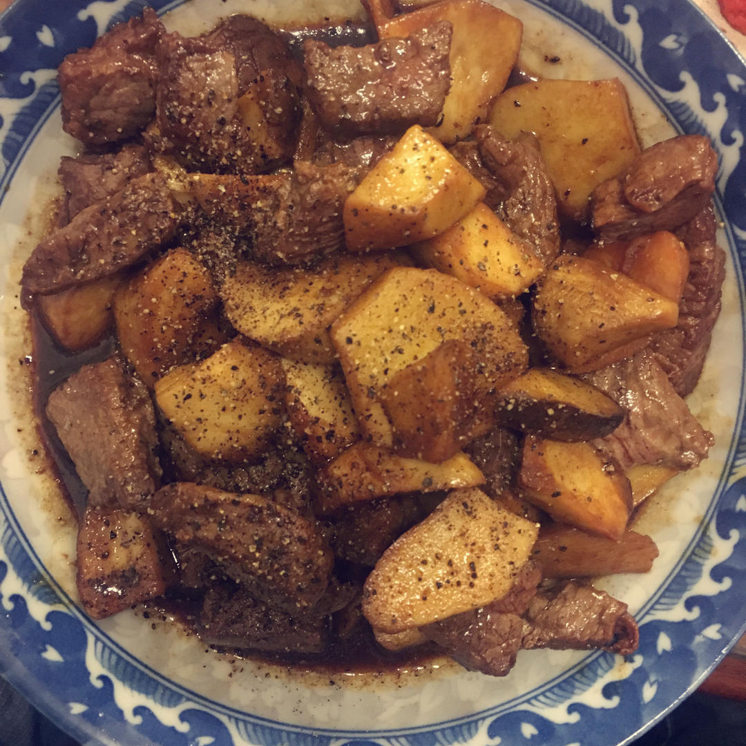 黑胡椒杏鲍菇牛肉粒