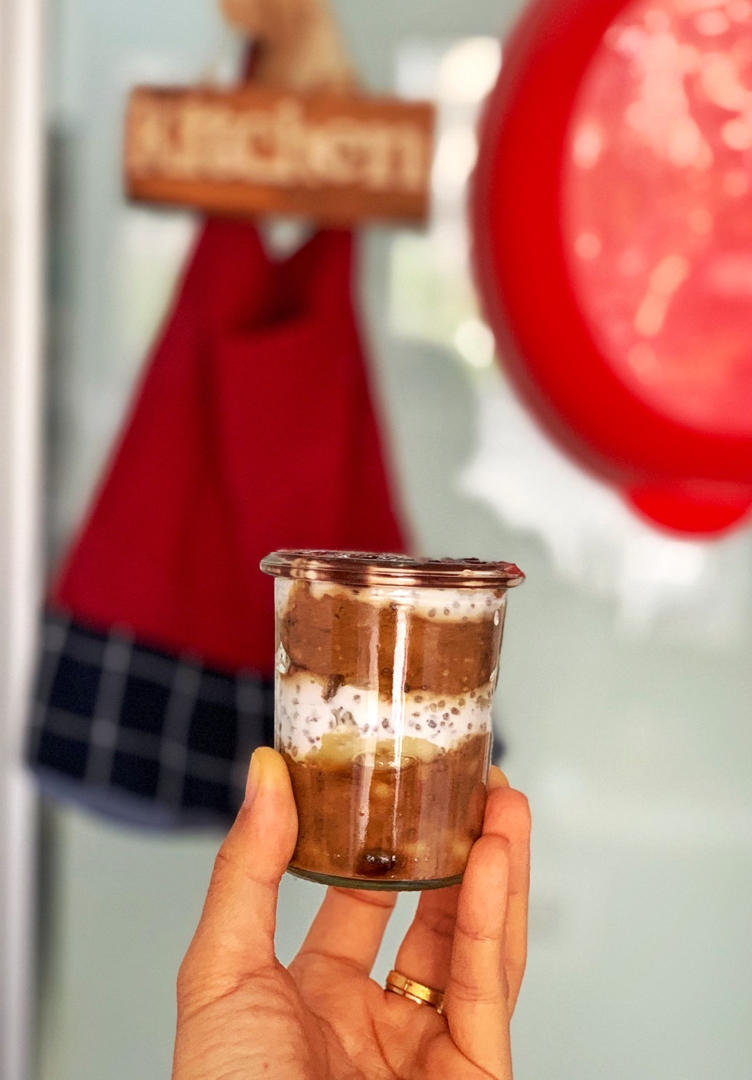 低卡超还原酒酿冻香蕉燕麦提拉米苏【健康小食】