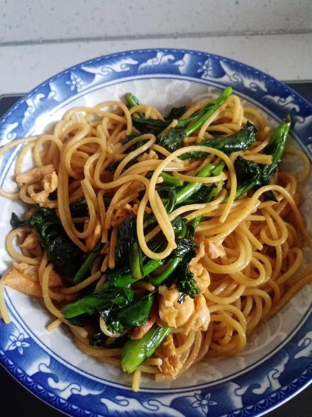 青菜炒面（意面版）