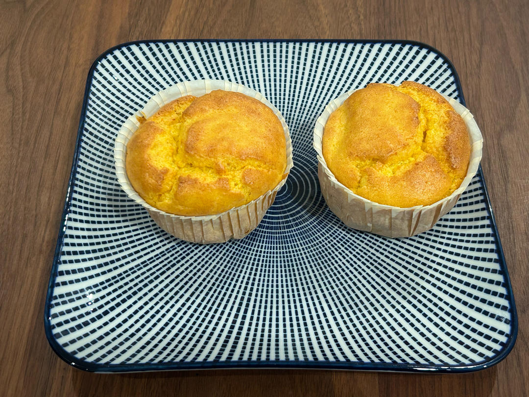 一口一个的南瓜小蛋糕｜无油无奶无水配方