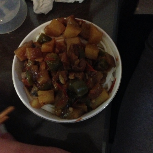 茄子肉丁打卤面