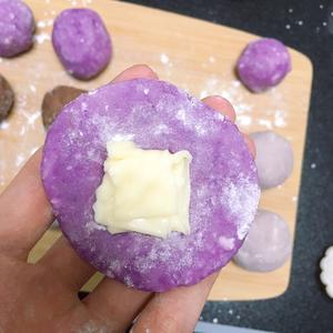 无油无糖『低卡月饼（伪）冰皮月饼』芋泥紫薯芝士蛋黄的做法 步骤4
