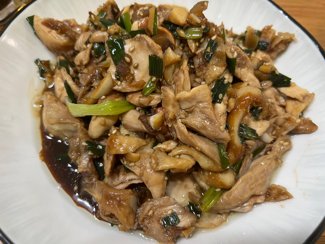 手撕葱油鸡腿