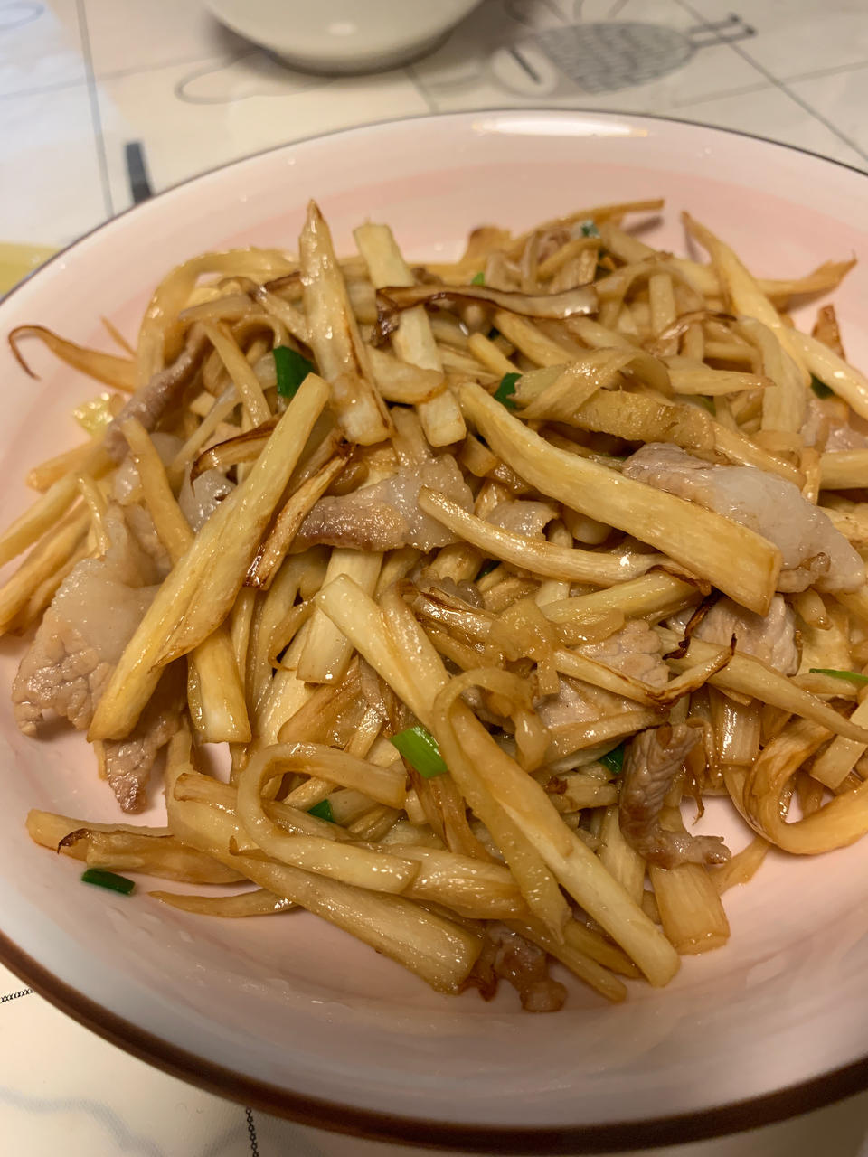 家常菜－茭白炒肉丝