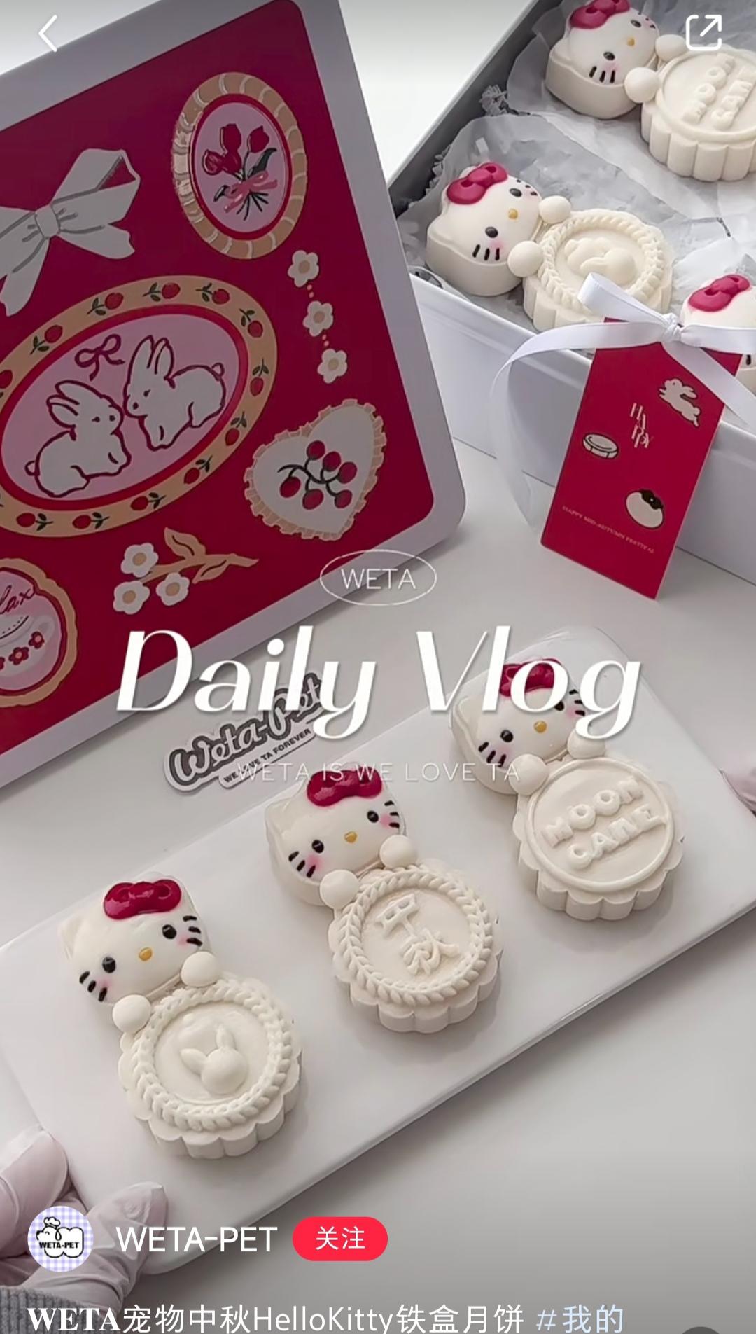 207 凯蒂猫图案的Hello Kitty月饼Kitty猫造型月饼KT猫月饼及模具集锦