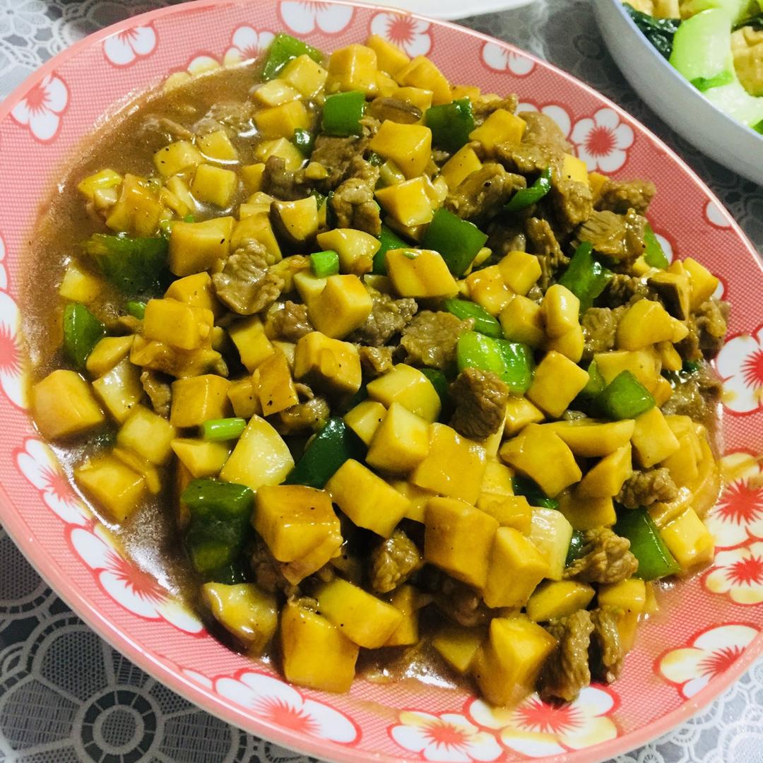 黑椒杏鲍菇牛肉粒