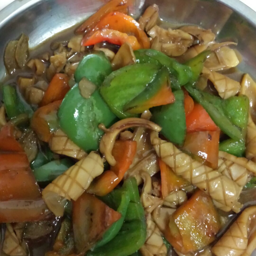圆椒炒干鱿鱼