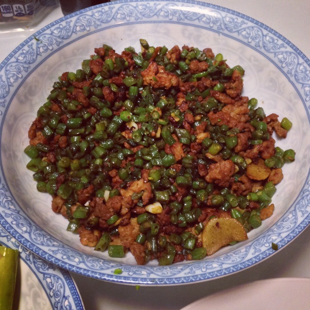 肉沫豆角下饭菜