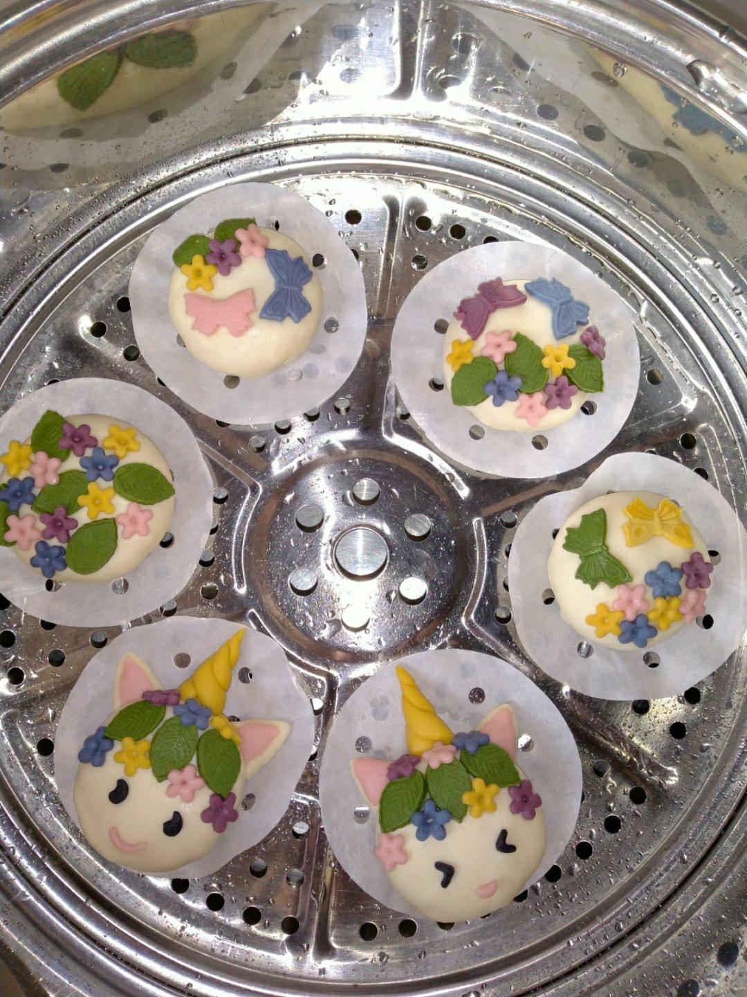 2款乖巧独角兽卡通创意奶香馒头（免手揉配方）