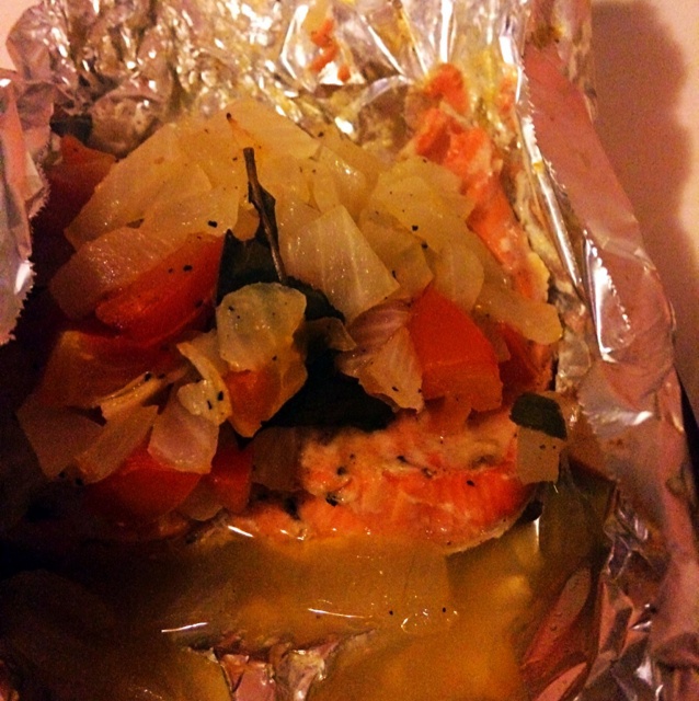 锡纸烤三文鱼  （Salmon Baked in Foil）
