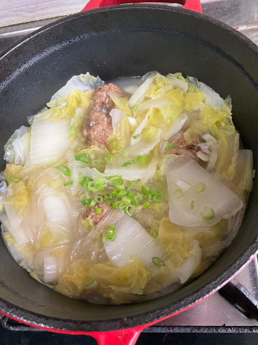 大白菜烧自制口感Q弹肉丸子