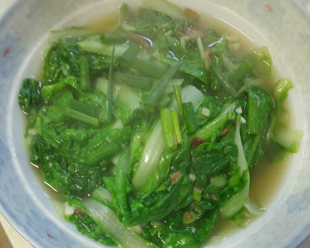 酱油肉炒酸辣鸡毛菜