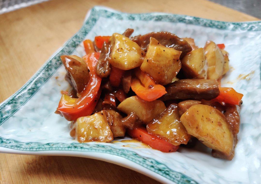 黑胡椒杏鲍菇牛肉粒