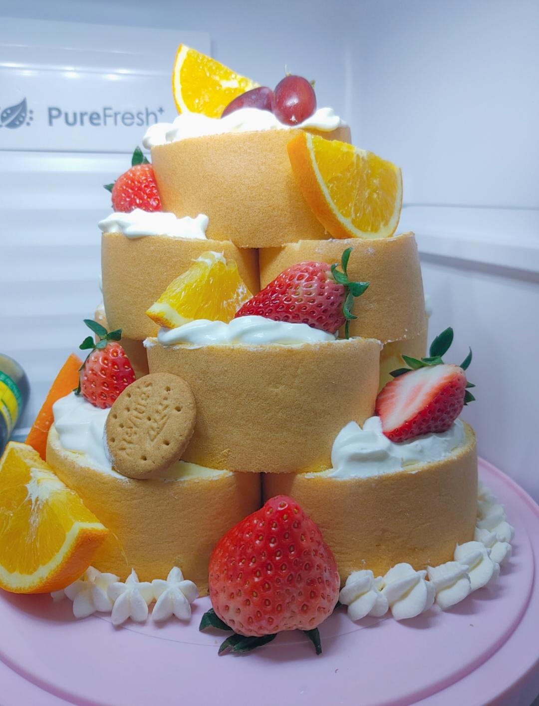 堆起来的蛋糕塔⁉️叠叠乐青提乳酪蛋糕🎂超乖