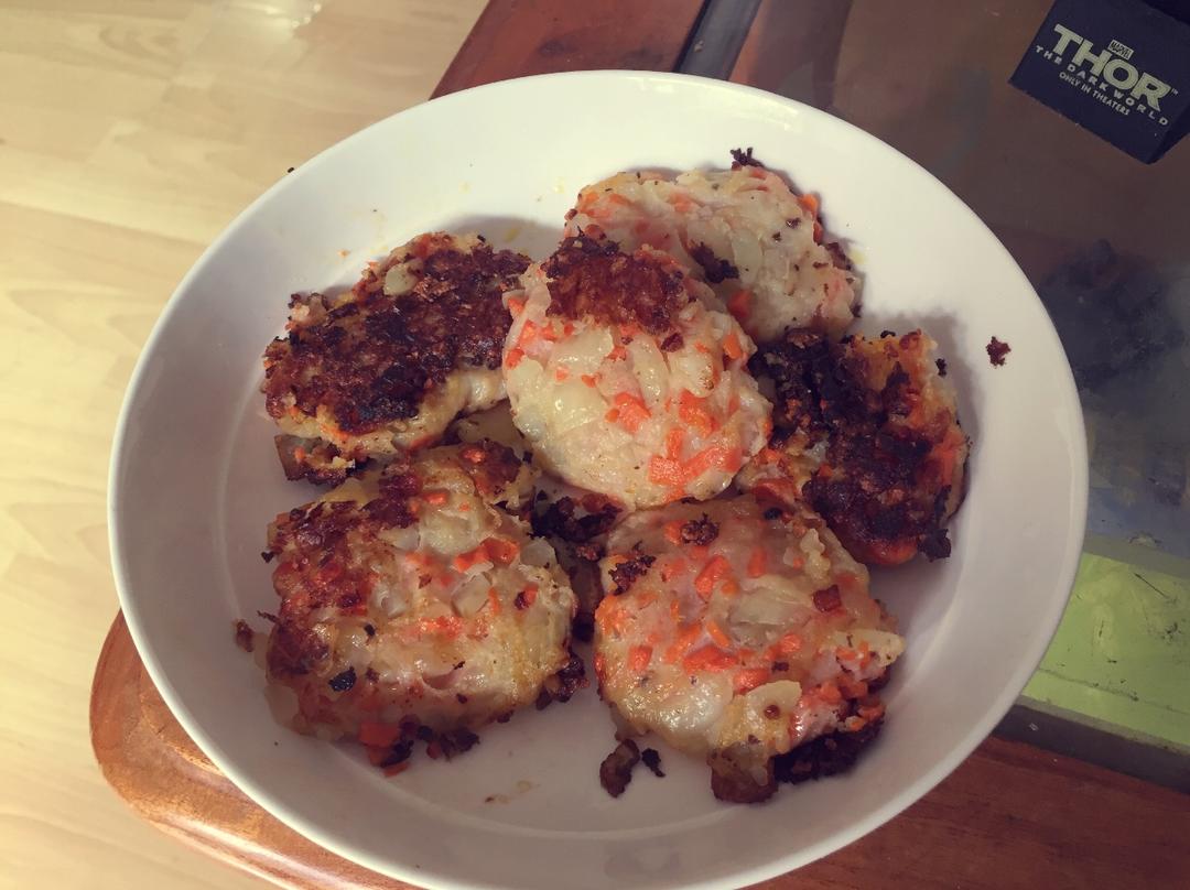 鲜蔬龙利鱼饼