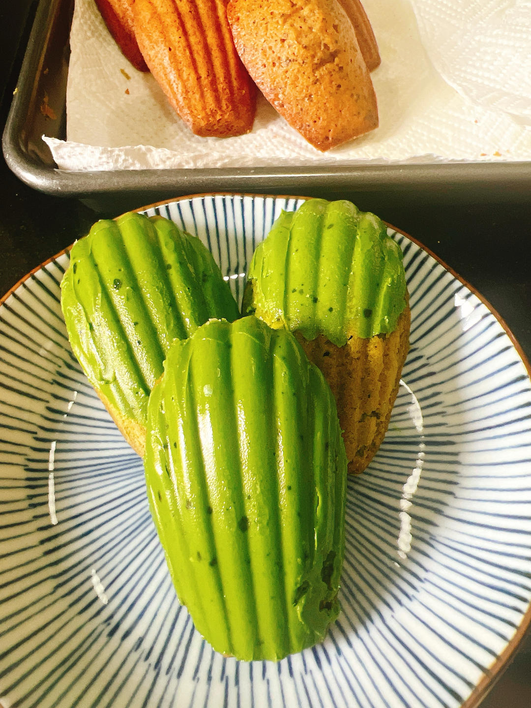 🍵懒人必看法式小甜点，快手0失败，清新抹茶巧克力玛德琳