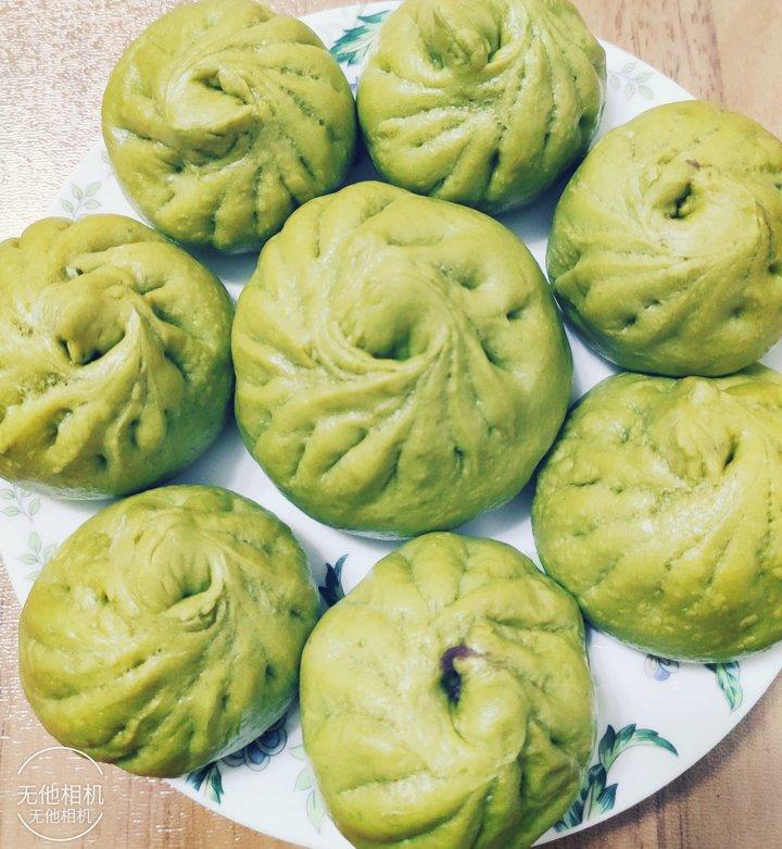 纯天然菠菜汁 翡翠包子