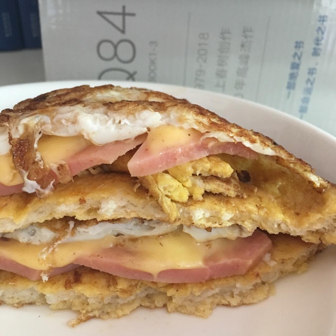 爆浆芝士火腿三明治