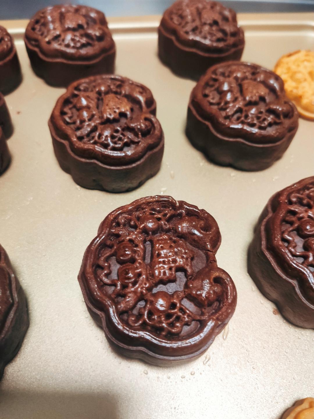 巧克力蔓越莓乳酪椰蓉月饼（含超快手馅料制作｜无蛋｜无需炒制）