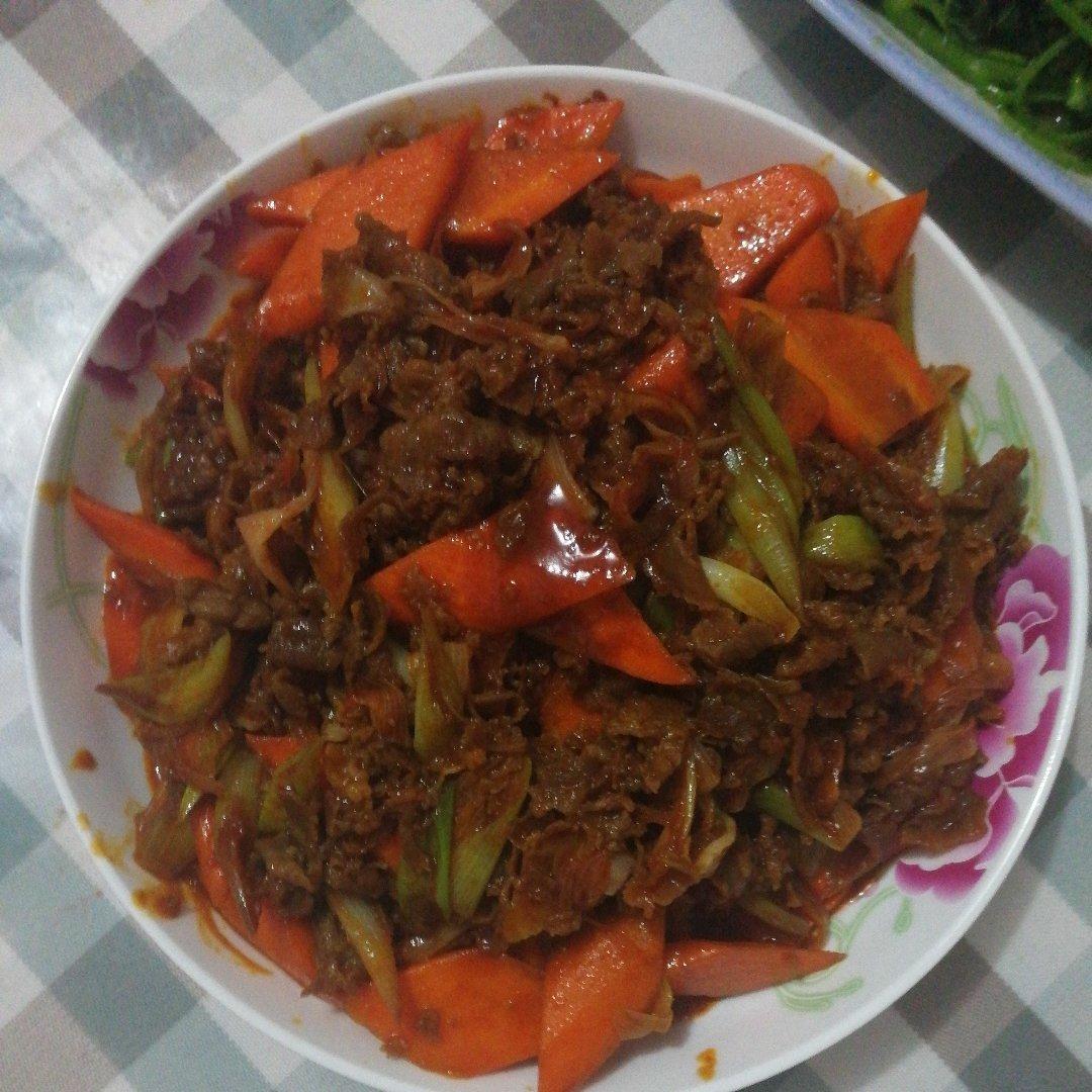 韩式葱爆肥牛 Korean Style Beef with Spring Onion