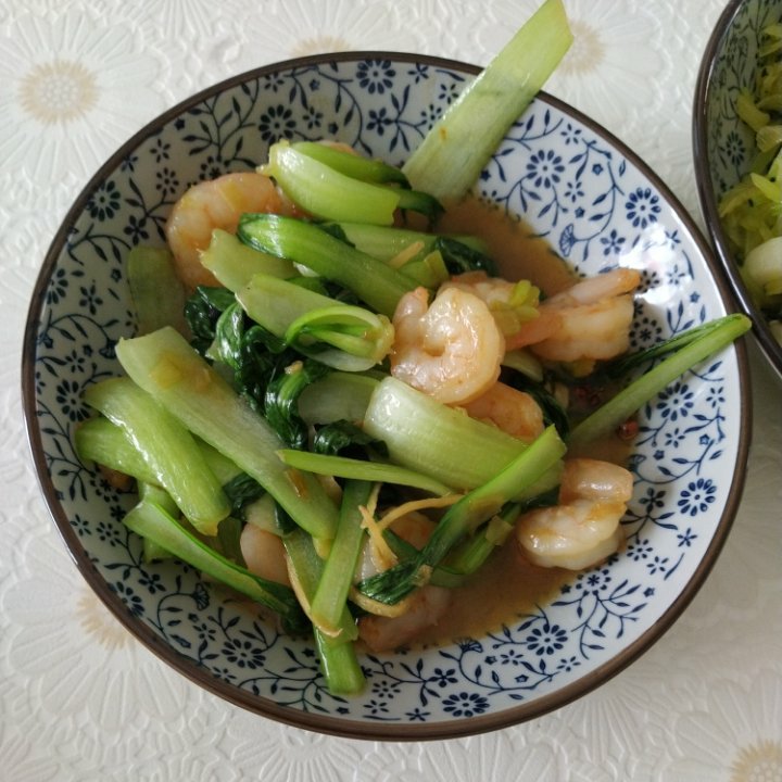 干虾仁炒油菜图片