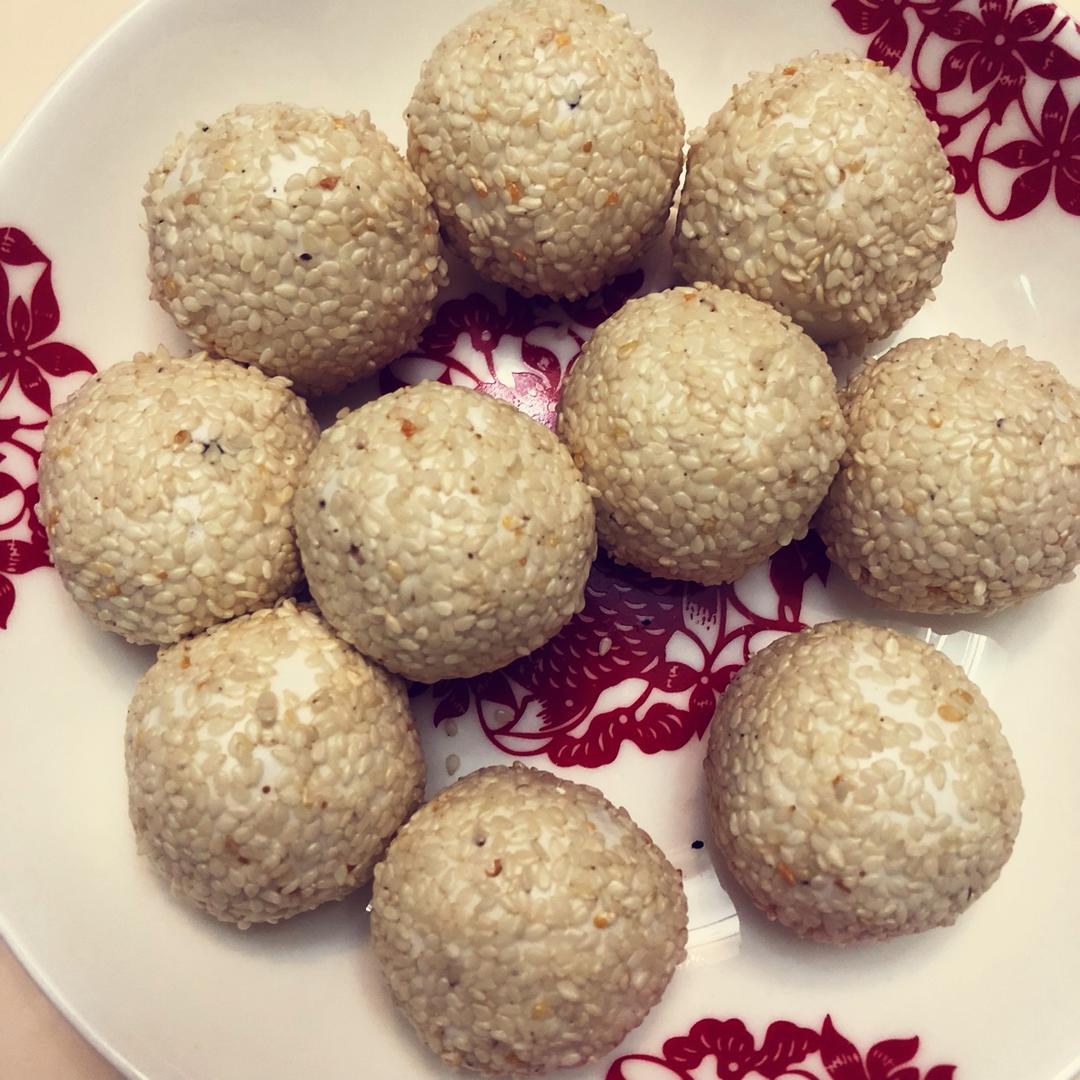 黑芝麻馅麻球